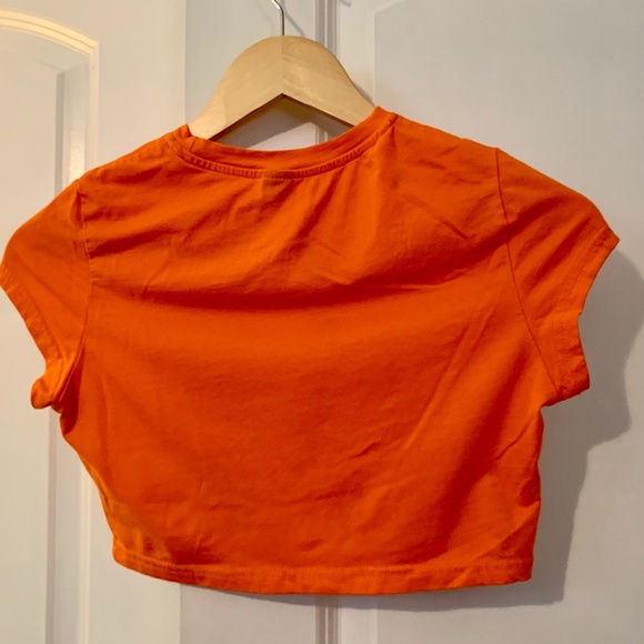 Shein Orange Tropical Crop Top - Picture 6 of 6